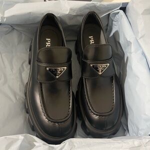 Prada Women's Black Leather Loafers